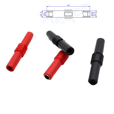 100pcs Insulated 4mm Banana Female to Female Connector Coupler Extension Adapter