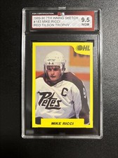 1989-90 7TH INNING SKETCH #190 MIKE RICCI RC ROOKIE KSA 9.5 NEW LABEL