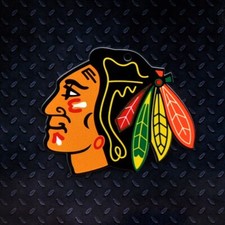 Chicago Blackhawks-Steel Super Logo Licensed Hockey Magnet Sealed 