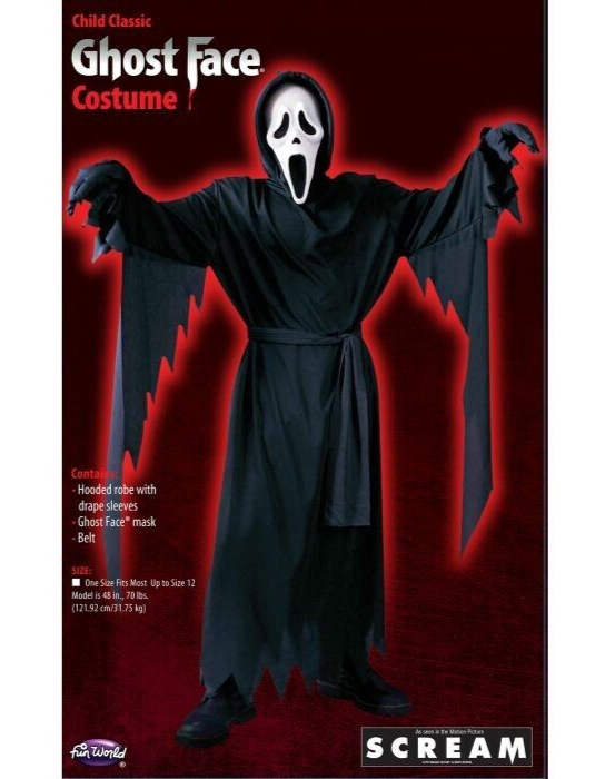 Scream Ghost Face Officially Licensed Robe & Mask | Child & Teen