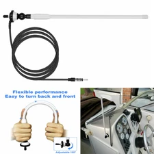 Waterproof Marine Flexible Mast FM AM Antenna for Boat Radio Car ATV UTV RZR SPA