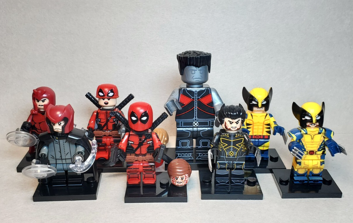 Custom Lego X-Men Minifigures – Wolverine Deadpool Magneto Colossus 8-Pack  