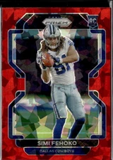 2021 Panini Prizm #371 Simi Fehoko Red Ice Prizm Rookie Dallas Cowboys