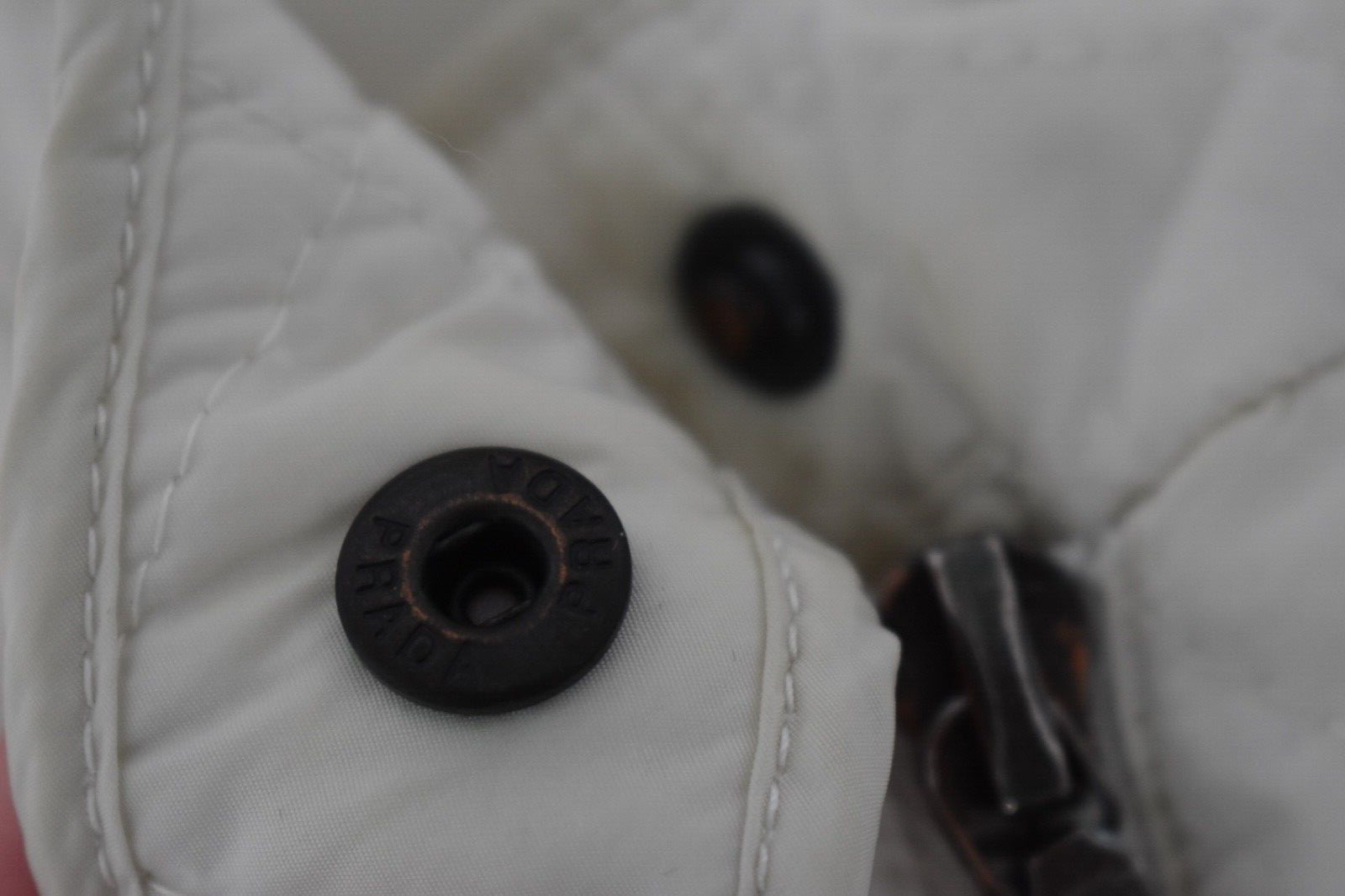 Prada White Lightweight Polyester Zip Quilted Gil… - image 11