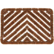FOOTMATTERS Ninamar Natural Coir Herringbone Door Mat - 24 x 16 inch