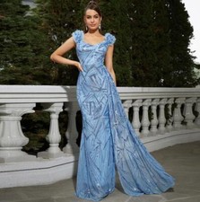 Womens Sexy Sequin Square Neck Falbala Mermaid Evening Dress Cocktail Prom 3323