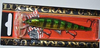 lucky craft flash pointer 100 slow suspending 4'' 3/8oz northern golden perch
