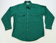 Rare Vintage ST JOHN S BAY Chamois Cloth Casual Button Front Shirt 90s Green L