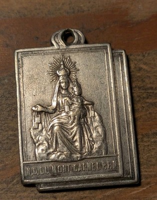 Alte religiöse Medaille Nd vom Berg Karmel Jesus Christus Heiliges Herz 