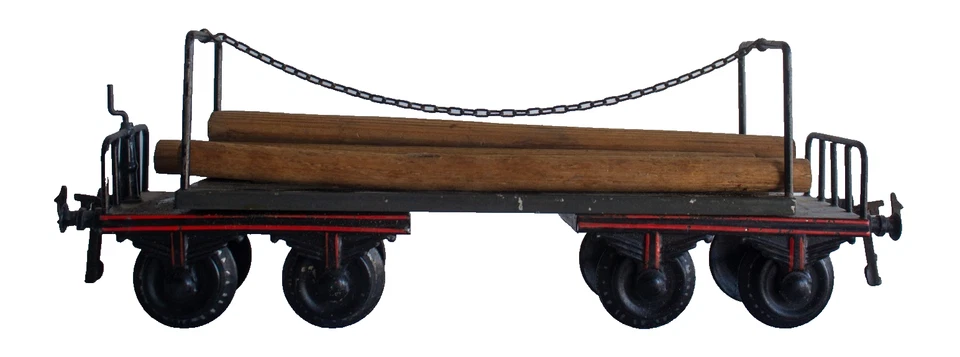 1910-1915 Pre-War  Bing 1-gauge large Log carrier Freight Wagon - Image 2 of 4