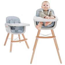 Mallify 3-in-1 Convertible Wooden High Chair, High Chairs for Babies and
