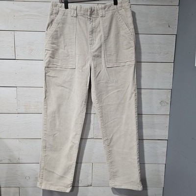 Kensie Vintage Luxe ''The Amber'' High Rise Stovepipe Corduroy Pants Cream Size 10