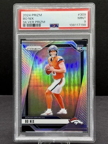Bo Nix 2024 Prizm #309 Silver Prizm RC Broncos PSA 9 *Rookie*🔥