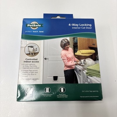 PetSafe 4-Way Locking Indoor Cat Door White 5-1/2''X6-1/8'' Flap Opening P1-4W-11