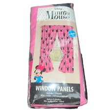 Disney Minnie Mouse Window Panels 42 x63 Pink Microfiber