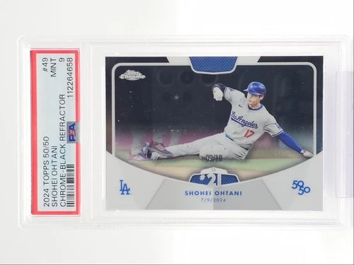 SHOHEI OHTANI 2024 TOPPS CHROME 50/50 BLACK REFRACTOR /10 PSA 9 Q0282