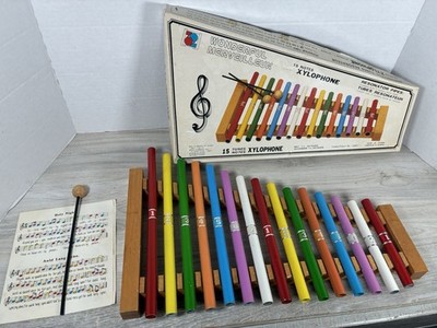Vintage WONDERFUL XYLOPHONE 15 Notes With RESONATOR PIPES W/Box See Pics RARE