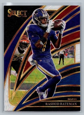 2025 Panini Select - Club Level Rashod Bateman #261 Tri-Color Prizm /249