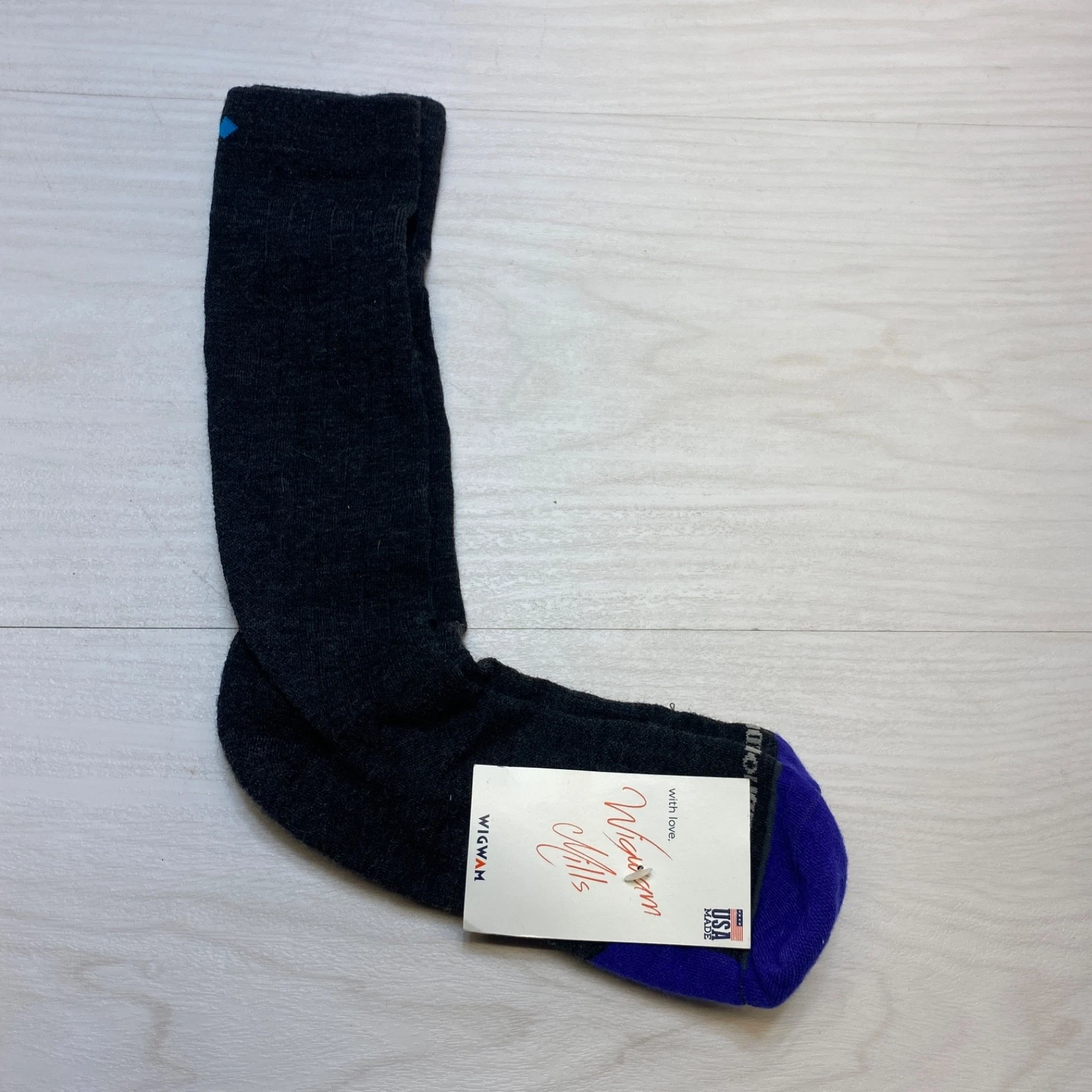 Wigwam Allen Edmonds Socks Gray Blue Mens Merino Wool Blend USA