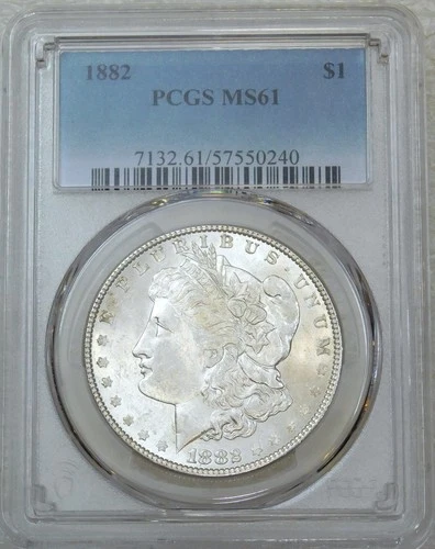 1882 P Morgan Silver Dollar PCGS MS61 Frosty White Luster PQ New Holder #Q204K