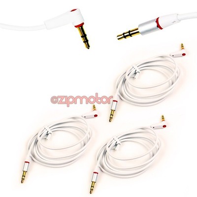 3X 4FT 3.5MM AUX L M/M AUDIO CABLE CORD WHITE FOR LG OPTIMUS G2 HTC ONE MOTO X G