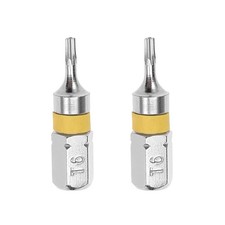 4 S2 High Alloy Steel 25mm Long 1/4"Hex Shank T6 Security Torx Screwdriver Bits