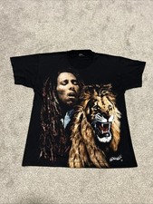 Vintage Bob Marley Rasta AOP Single Stitch Shirt RARE
