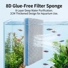 8D Aquarium Filter Media 8-Layer Filter Pads Bio Sponge Foam for Fish Tank Pond