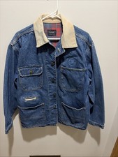 Vintage Vantage Custom Classics Denim Jacket Size L Flannel Lined Made In USA