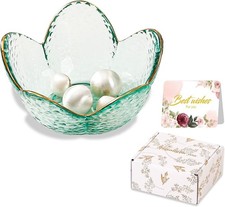 Friendship Gifts For Women Jewelry Dish Glass Ring Golden-edged Green 