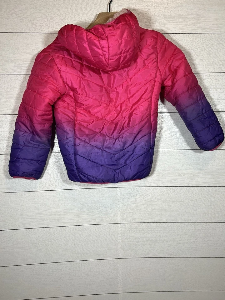Abrigo Chaqueta Reversible Eddie Bauer Niños Jóvenes Deer Harbor Rosa Púrpura XS 5/6 Foto 2 de 4