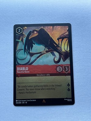 Diablo - Watchful Raven - #103 Cold Foil - Disney Lorcana Whispers in the Well