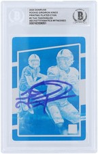 Tua Tagovailoa Miami Dolphins Signed 2020 Panini Donruss #2 #1/1 BAS Rookie Card. rookie card picture