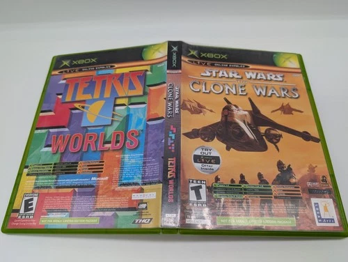 Star Wars: The Clone Wars/Tetris Worlds (Xbox) GOOD, W/MANUALS! MAIL IT TOMORROW
