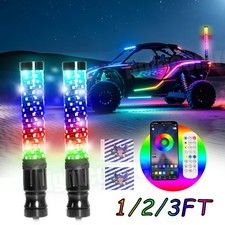 1FT-3FT LED Whip Light Spiral Antenna RGB Chasing for Can Am Polaris ATV UTV