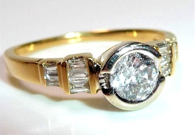 Ring 750 Gold 0.80 ct Diamanten mit 0.50 ct Solitär Gr 53,5 änderbar 3,1g GG+WG - Bild 1 von 4