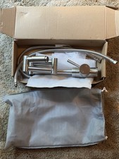 Brushed Nickel Wall Mount Pot Filler Faucet Folding Double Joint Swing Arm New