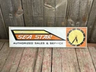 Vintage SEA STAR Boat Sales & Service Light Up Advertising Trade Sign Clock
