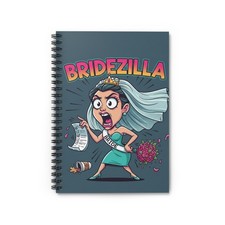 Bridezilla cartoon bride Spiral Notebook  Ruled lined journal