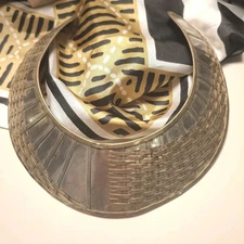 Vintage Necklace Bib Choker Weaved Brass Look Silver Tone Adjust Ethnic 16"L*  