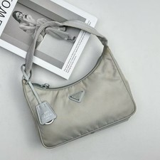 Auth Prada Re‑Edition 2005 Grey Nylon Silver HW