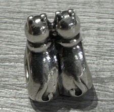 925 Sterling Silver CHAMILIA Two Cats Charm Bead