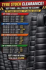 163 ALL TESTED MOSTLY PREMIUM BRAND PART WORN TYRES 15 - 21 INCH WHOLESALE