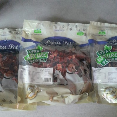 3 Packungen =3 kilo Lyra Pet Hundesnacks Ente Fisch  neu MdH 08/27