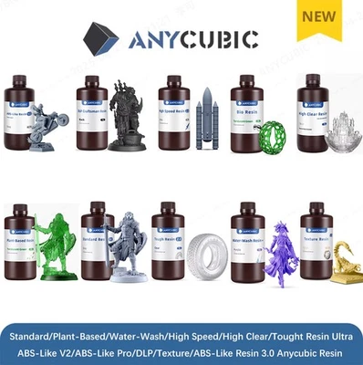 【Buy 3 Pay 2,Add 3】ANYCUBIC Water Washable/ABS-Like/Plant-based/DLP Resin Lot - image 1 of 4