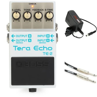 Boss TE-2 Tera Echo Pedal with Power Supply and Cable