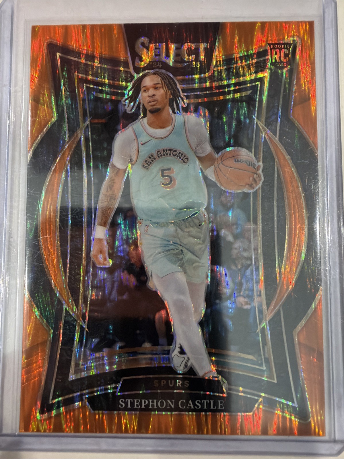 2024-25 Panini Select - Concourse Stephon Castle #72 Orange Flash Prizm (RC)