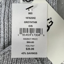  W UGG Cozy Knit Flip Mitten Grey Heather