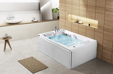 VASCA IDROMASSAGGIO 2 POSTI 182X120 RISCALDATA 50GETTI BLUETOOT DOPPIA LED ITALI