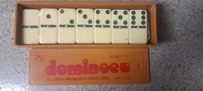 Standard DOMINOES Set of 28 Double Six Domino Tiles With Plastic Case  